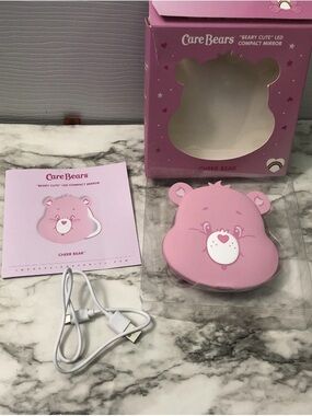 Care Bears Cheer Bear Pink LED Compact Mirror New